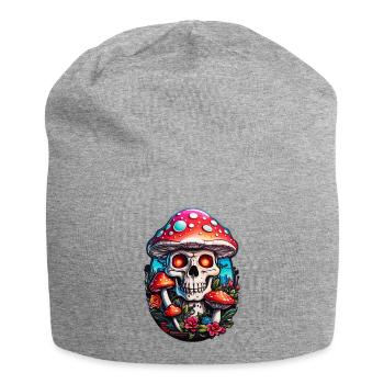 Totenkopf Fliegenpilz - Jersey-Beanie - Grau meliert - Vorne