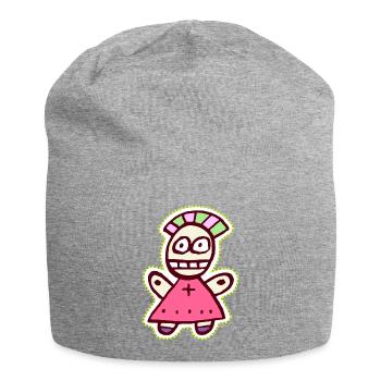 Puppe Punk Voodoo süß und freaky Symbol - Jersey-Beanie - Grau meliert - Vorne