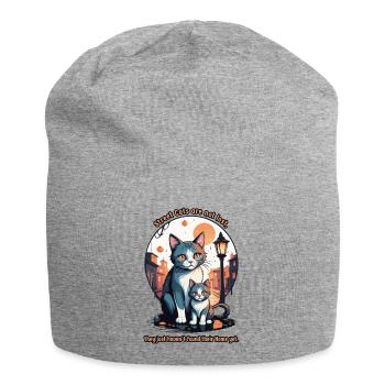 Chats des rues mignons - Bonnet en jersey - gris chiné - Devant