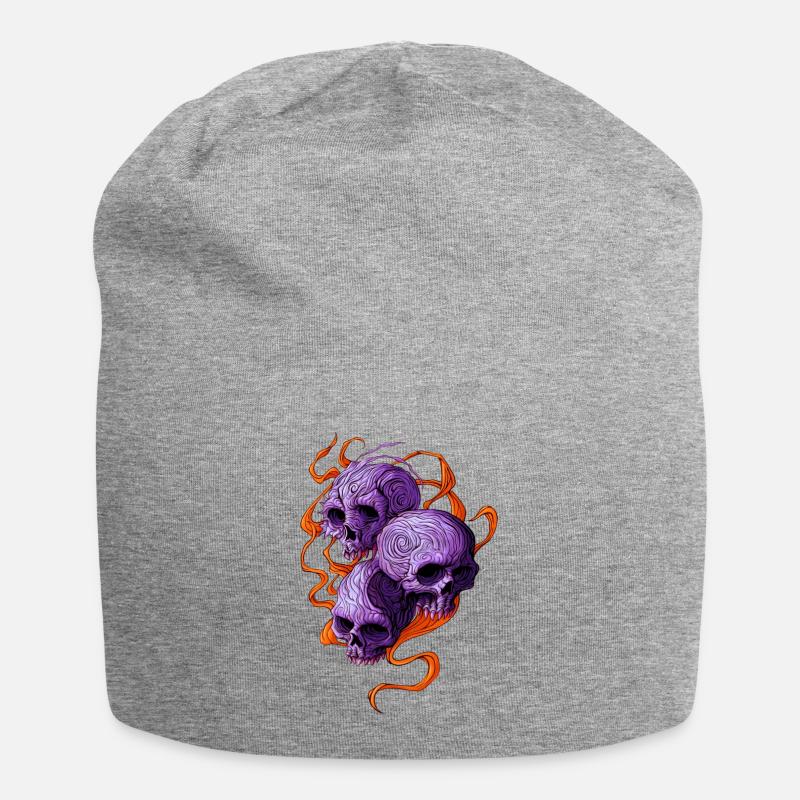 Indigo Skulls - Bonnet en jersey - gris chiné