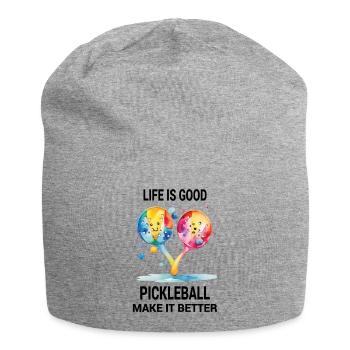 La vie est belle. Le pickleball l’améliore - Bonnet en jersey - gris chiné - Devant