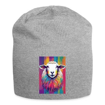 Buntes Schaf - Jersey-Beanie - Grau meliert - Vorne
