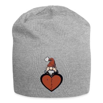 Waldbewohner Zwerg Herz Liebeskummer Liebe - Jersey-Beanie - Grau meliert - Vorne