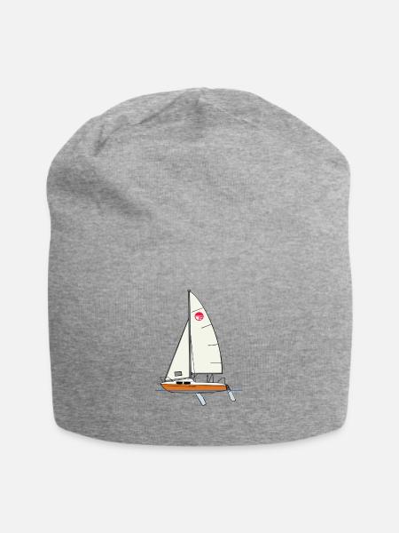 FAM orange 2 Fenster - Jersey-Beanie - Grau meliert