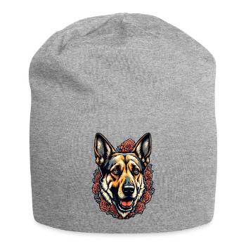 Chien / Animal / Animal de compagnie / Poilu / Berger allemand - Bonnet en jersey - gris chiné - Devant