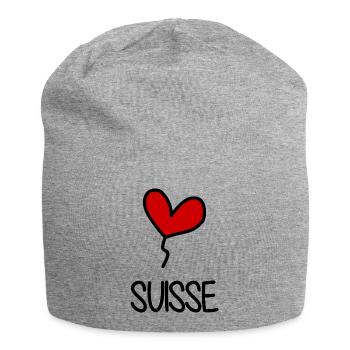 SCHWEIZ. HUMOR. LAND. FLAGGE. GENF. LAUSANNE - Jersey-Beanie - Grau meliert - Vorne