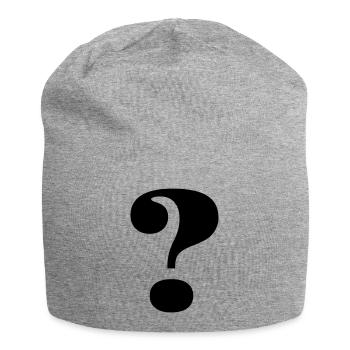 Großes Fragezeichen - Jersey-Beanie - Grau meliert - Vorne