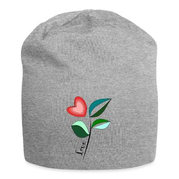 HEART. MOM. MOTHER'S DAY. HEART. FEAST - Jersey Beanie - heather grey - Front