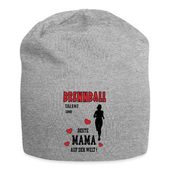 Brennball Spielerin Mama Brennballerin Mutter Frau - Jersey-Beanie - Grau meliert - Vorne