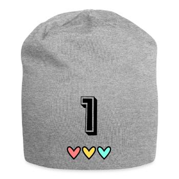 1. 1 year. 1st ANNIVERSARY. 1 YEAR ANNIVERSARY - Jersey Beanie - heather grey - Front