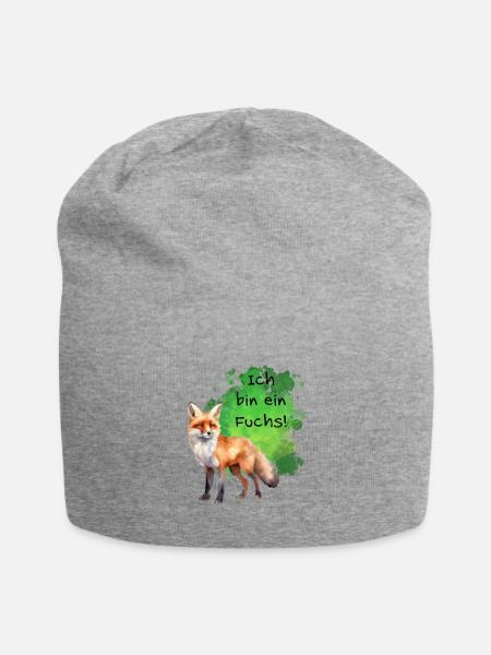 Ich bin ein Fuchs! - Jersey-Beanie - Grau meliert