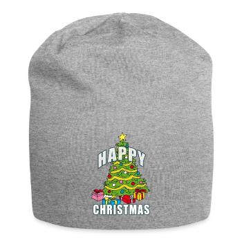 HAPPY CHRISTMAS | Weihnachtsbaum - Jersey-Beanie - Grau meliert - Vorne