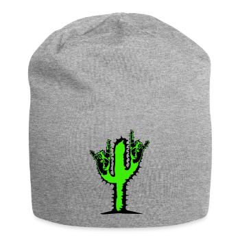 Cactus plante Heavy Metal Hard Rock Fun Geste de la main - Bonnet en jersey - gris chiné - Devant