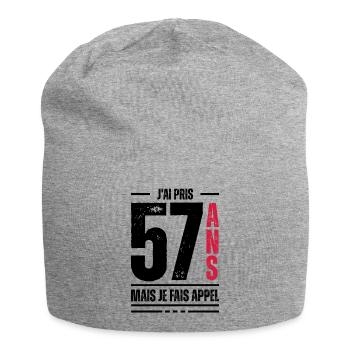 jai 57 ans / t-shirt 57 ans / cadeau 57 ans - Bonnet en jersey - gris chiné - Devant