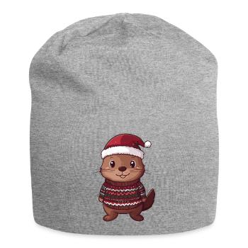 Noël du castor - Bonnet en jersey - gris chiné - Devant