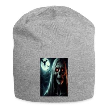 Scary scull - Jersey Beanie - heather grey - Front