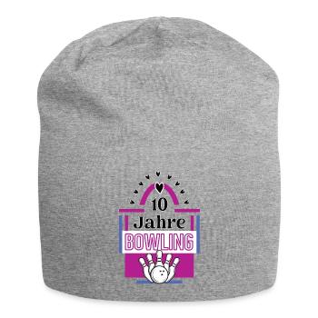10 Jahre Bowling Jubiläum Bowlingspielerin 10th - Jersey-Beanie - Grau meliert - Vorne