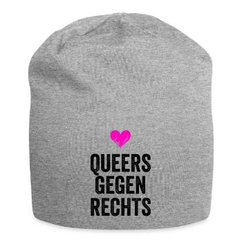 QUEERS GEGEN RECHTS - Jersey-Beanie - Grau meliert - Vorne