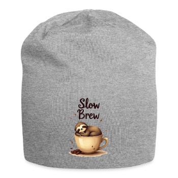 Slow Brew Coffee Sloth - Jersey Beanie - heather grey - Front