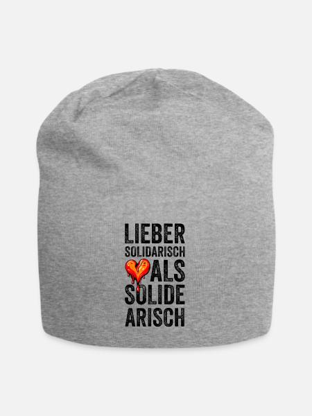 LIEBER SOLIDARISCH - Jersey-Beanie - Grau meliert