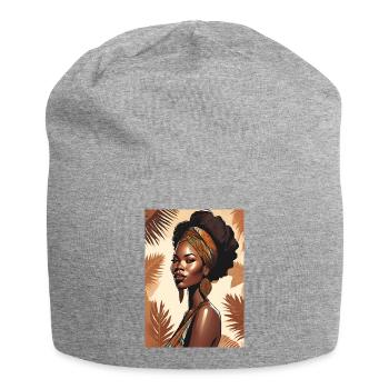 Afrika schwarze schöne Frau - Jersey-Beanie - Grau meliert - Vorne