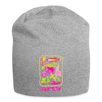 Chin Pop art - Summer Colorful Illustration - Jersey Beanie - heather grey - Front