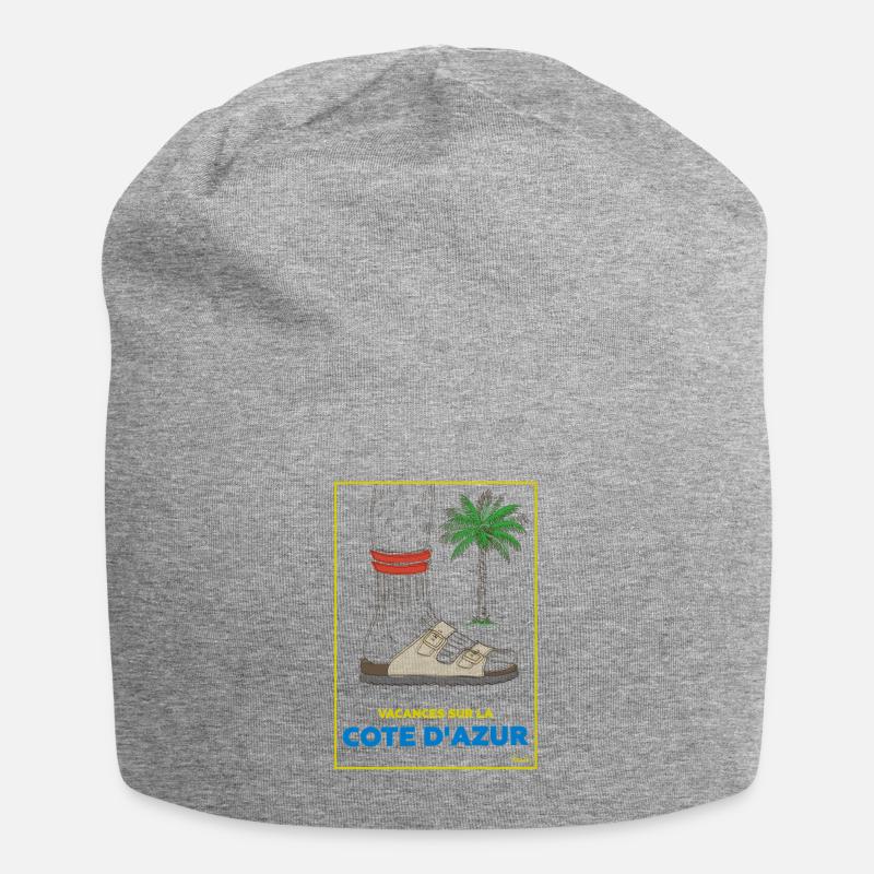 Urlaub an der Côte d'Azur - Jersey-Beanie - Grau meliert