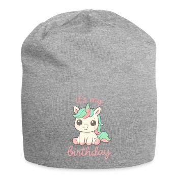 Unicorn It's My Birthday Sweet Party - Jersey Beanie - heather grey - Front