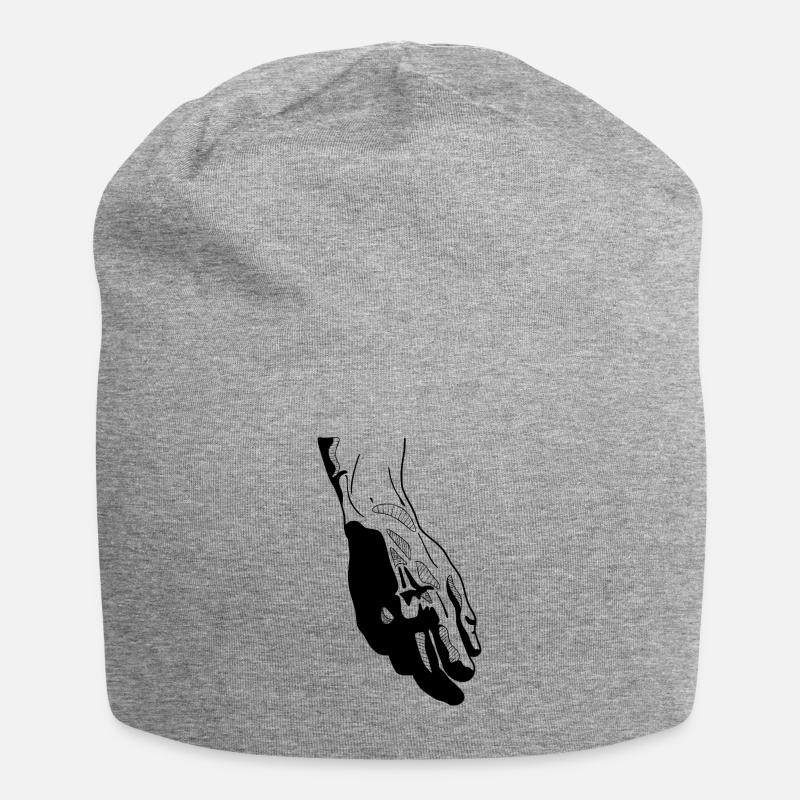 David - Jersey-Beanie - Grau meliert