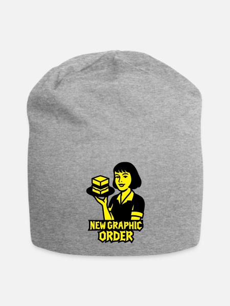 Nouvel ordre graphique #1 - Bonnet en jersey - gris chiné