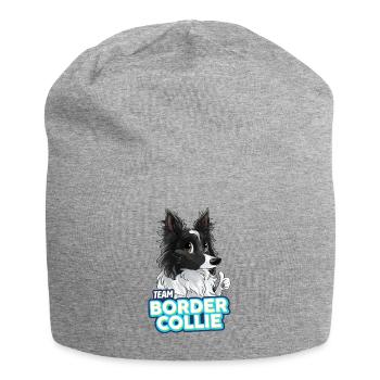 TEAM Border Collie Long Hair - Black Two-Tone - Jersey Beanie - heather grey - Front
