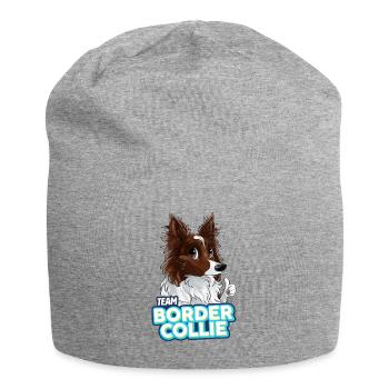 TEAM Border Collie Long Hair - Red - Jersey Beanie - heather grey - Front