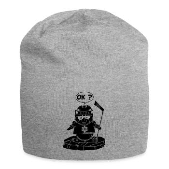 Black Sports Penguin - Jersey Beanie - heather grey - Front