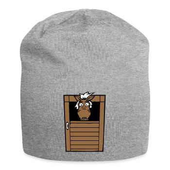 cheval anxieux cheval écurie porte d’écurie drôle de peur - Bonnet en jersey - gris chiné - Devant