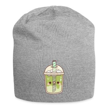 Cute Iced Matcha Latte - Jersey Beanie - heather grey - Front