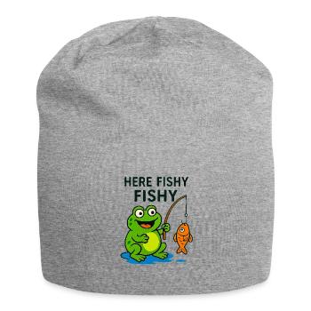Poisson amical singe et grenouille - Bonnet en jersey - gris chiné - Devant