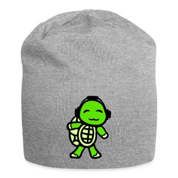 Turtle Headphones Music Listening Club Party Fun - Jersey Beanie - heather grey - Front