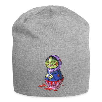Zombie-Matrjoschka-Puppe - Jersey-Beanie - Grau meliert - Vorne