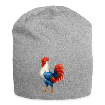 Flaming Rooster Blue White Red - France Patriote - Jersey Beanie - heather grey - Front