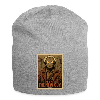 Hi ich bin der Neue – Maskierte Figur - Jersey-Beanie - Grau meliert - Vorne