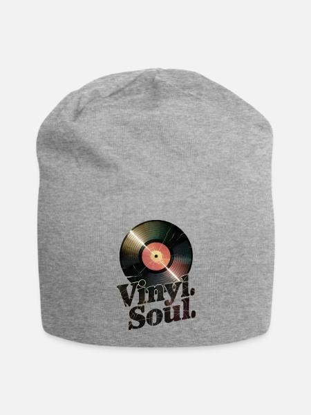 Schallplatte – Vinyl Soul - Jersey-Beanie - Grau meliert