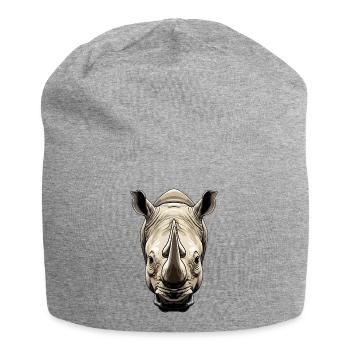 Rhino Illustration - Jersey Beanie - heather grey - Front