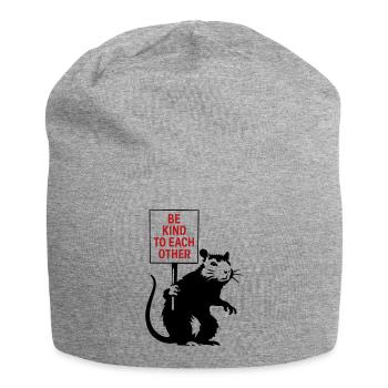 Sei freundlich zueinander Ratte - Jersey-Beanie - Grau meliert - Vorne