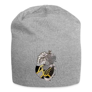 Fischmuster mit goldenem Akzent - Jersey-Beanie - Grau meliert - Vorne