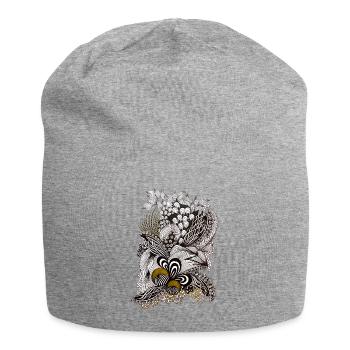 Ornamentale Blütenmuster Gold - Jersey-Beanie - Grau meliert - Vorne