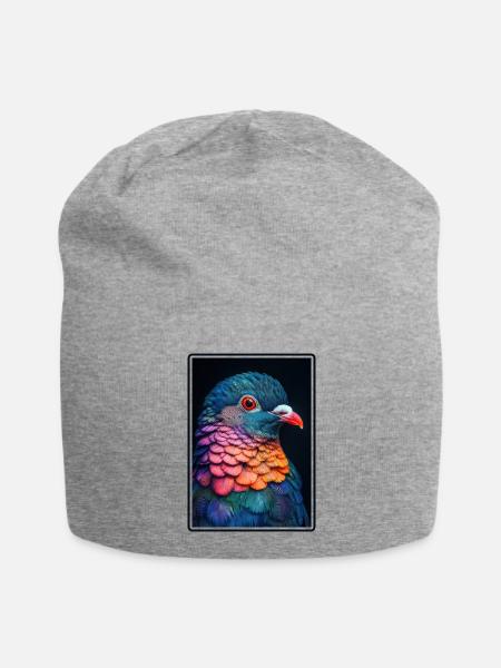 Tauben Taube - Jersey-Beanie - Grau meliert