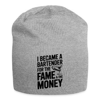 I Became a Bartender for the Fame & the Money - Jersey Beanie - heather grey - Front