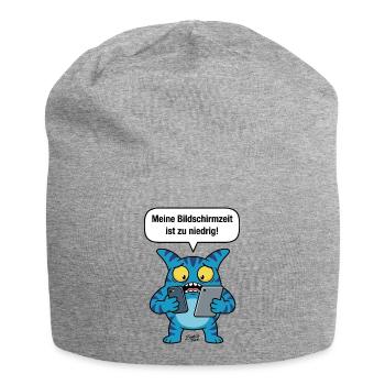 Bildschirmzeit zu niedrig! Zooki Handy Sucht - Jersey-Beanie - Grau meliert - Vorne