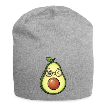 Avocado mit Brille Wink - Jersey-Beanie - Grau meliert - Vorne