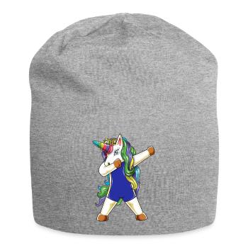 Einhorn-Schwimmer abpuppen Lustiges Sommerschwimmen - Jersey-Beanie - Grau meliert - Vorne